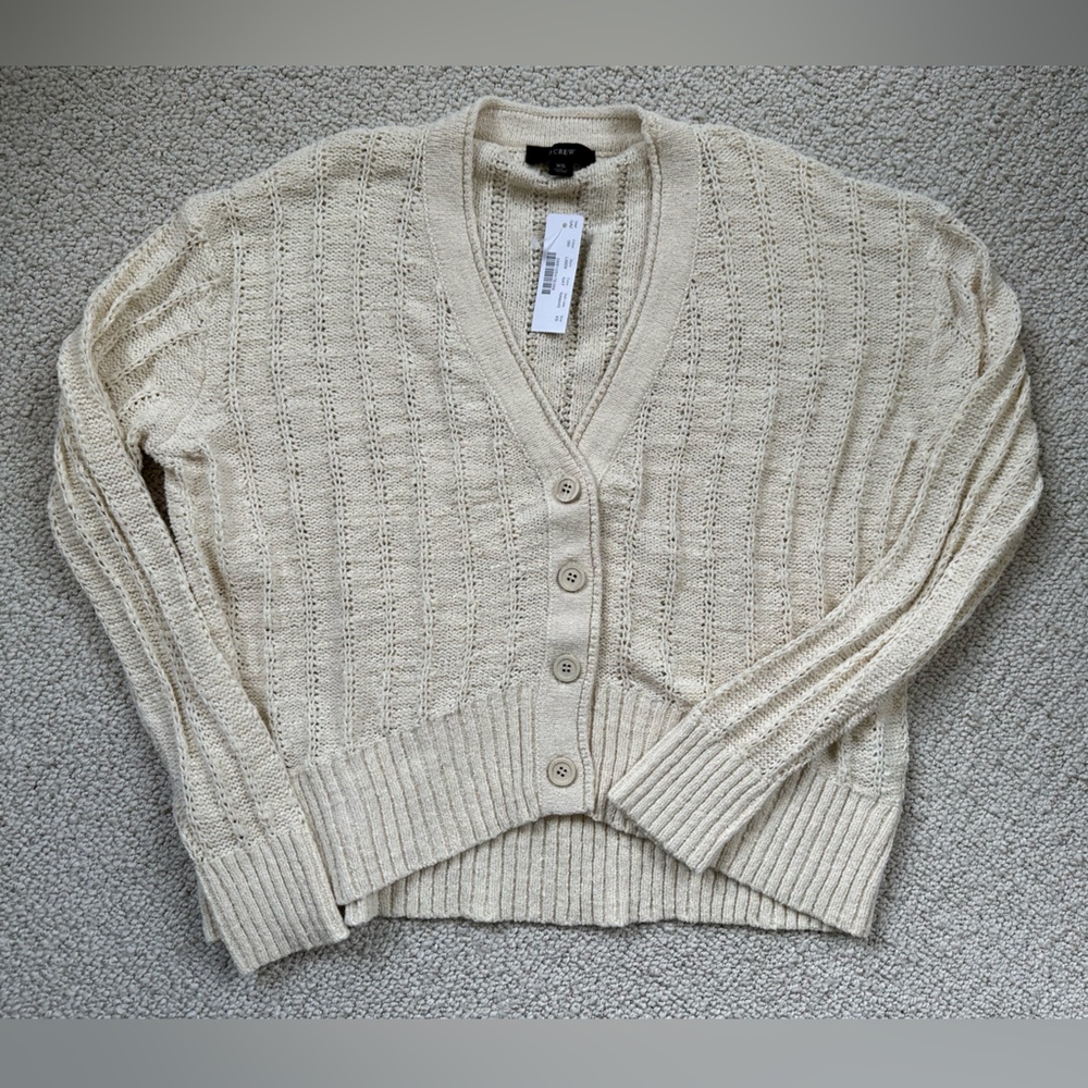 New J Crew Point Sur Textured Cardigan